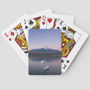 Mount Fuji Yamanaka-meer met zwanen Pokerkaarten