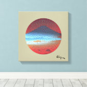 Mount Fuji Yellow Beige beroemd gemaakt door Rofey Canvas Afdruk (Insitu (Houten vloer))