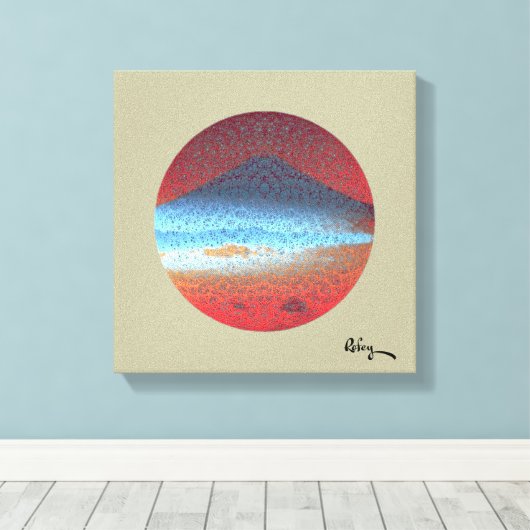 Mount Fuji Yellow Beige beroemd gemaakt door Rofey Canvas Afdruk (Insitu (Houten vloer))