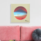 Mount Fuji Yellow Beige beroemd gemaakt door Rofey Canvas Afdruk (Insitu (Woonkamer))