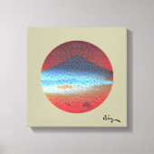 Mount Fuji Yellow Beige beroemd gemaakt door Rofey Canvas Afdruk (Voorkant)