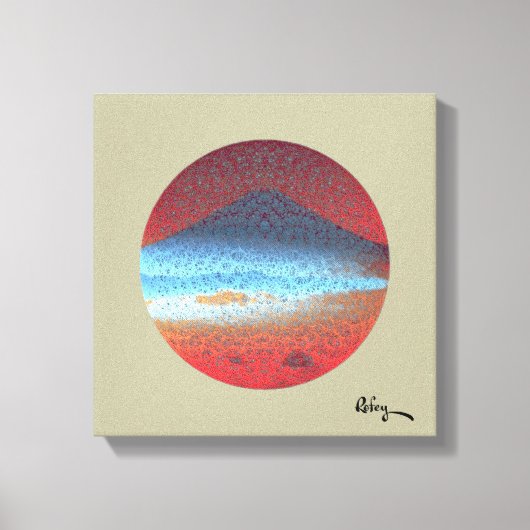 Mount Fuji Yellow Beige beroemd gemaakt door Rofey Canvas Afdruk (Voorkant)