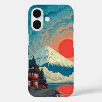 Mount Fuji Zonsondergang Japanse Kunst Hoesje voor