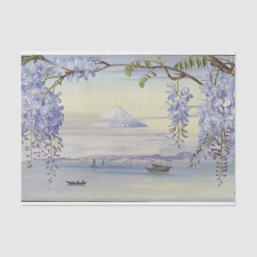 Mount Fujiyama Japan Wysteria door Marianne North Tissuepapier (Voorkant)