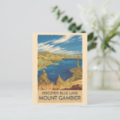 Mount Gambier Australië Illustratie Reizen Kunst Briefkaart (Staand voorkant)