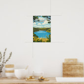 Mount Gambier Australië Reizen Kunst Vintage Poster (Keuken)