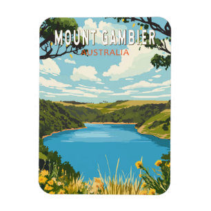 Mount Gambier Australië Travel Art Vintage Magneet