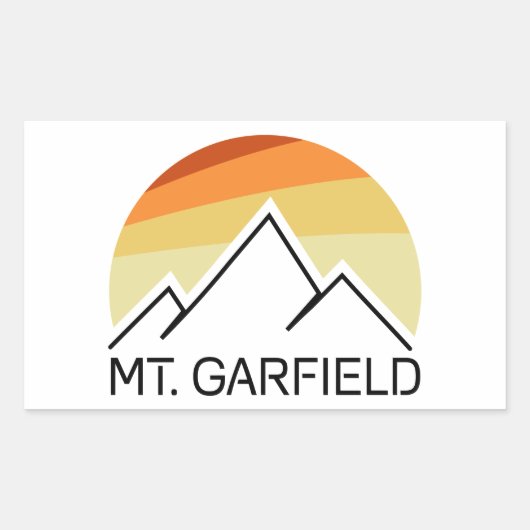 Mount Garfield New Hampshire Retro Rechthoekige Sticker (Voorkant)