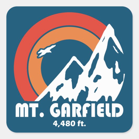 Mount Garfield New Hampshire Sun Eagle Vierkante Sticker (Voorkant)