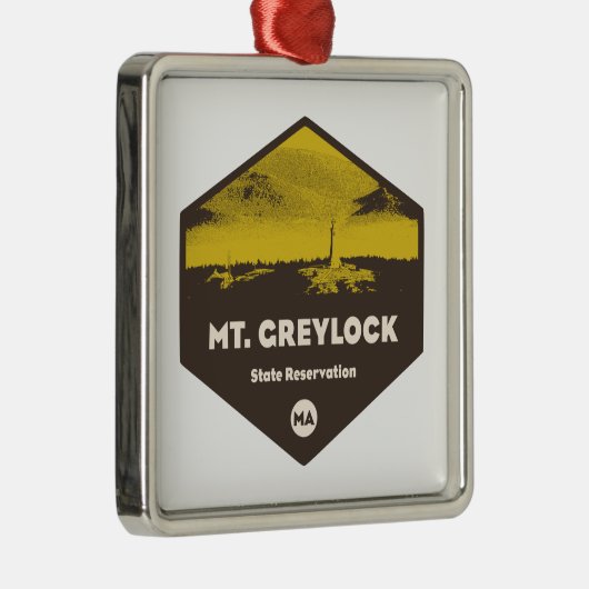 Mount Greylock State Reservation Massachusetts Metalen Ornament (Rechts)