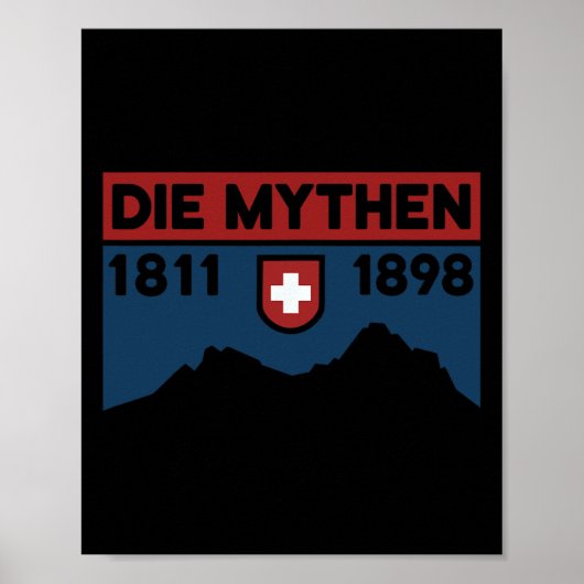 Mount Grosser Mythen Hike Mountain Biking Swiss Hi Poster (Voorkant)