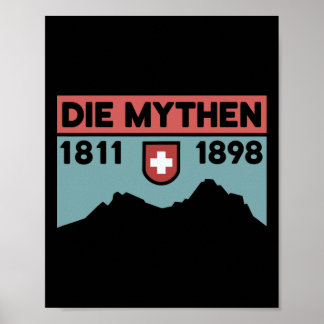 Mount Grosser Mythen Hike Mountain Biking Swiss Hi Poster
