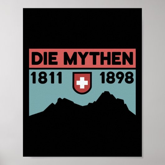 Mount Grosser Mythen Hike Mountain Biking Swiss Hi Poster (Voorkant)