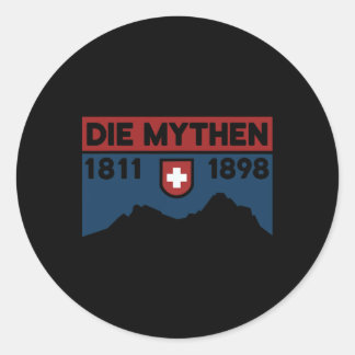 Mount Grosser Mythen Hike Mountain Biking Swiss Hi Ronde Sticker