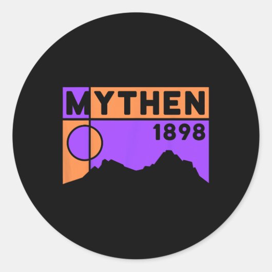 Mount Grosser Mythen Hike Mountain Biking Swiss Hi Ronde Sticker (Voorkant)