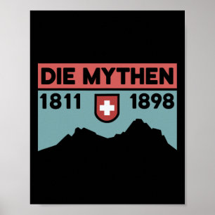 Mount Grosser Mythen Wandel Mountainbiken Zwitsers Poster