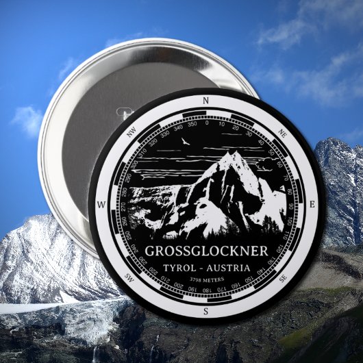 Mount Grossglockner - Tirol Oostenrijk Alpen Ronde Button 4,0 Cm