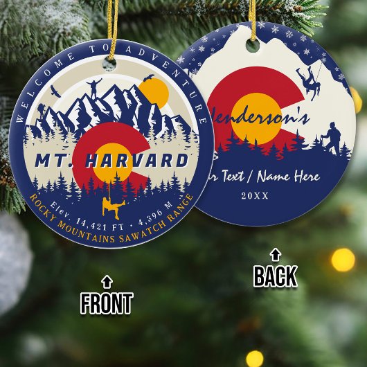 Mount Harvard Colorado 14ers Fourteener klimmen Keramisch Ornament