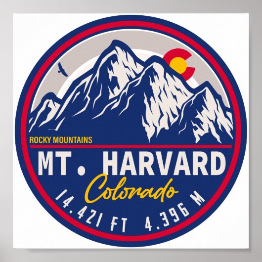 Mount Harvard Colorado 14ers veertiener wandelen Poster (Voorkant)