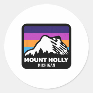 Mount Holly Michigan Skiën Snowboarden Familie SK Ronde Sticker