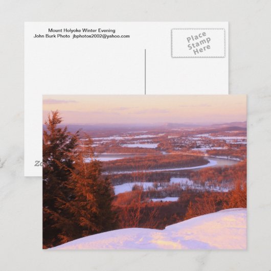 Mount Holyoke Winter Evening Briefkaart (Voorkant / Achterkant)