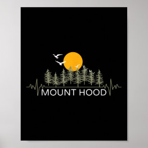 Mount Hood Hartslag Natuur Kampeerder Wandelend Poster