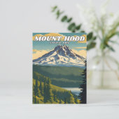 Mount Hood National Park illustratie retro Briefkaart (Staand voorkant)