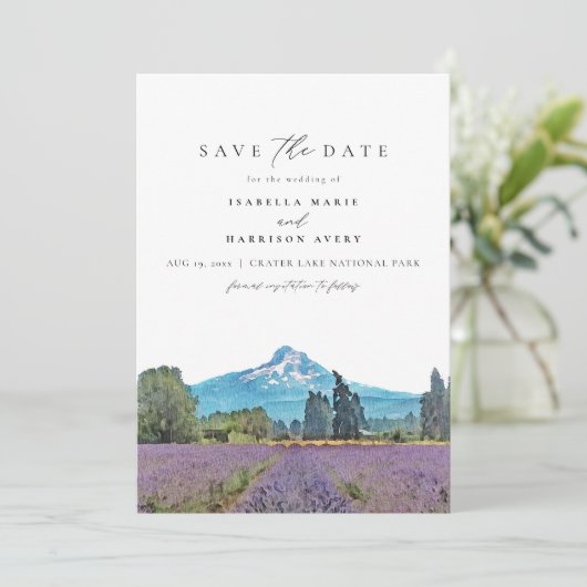 MOUNT HOOD National Park Skyline Save the Date Kaart (Staand voorkant)