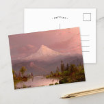 Mount Hood, OR | Sanford Robinson Gifford Briefkaart<br><div class="desc">Mount Hood, Oregon (1875) van Sanford Robinson Gifford is een adembenemend portret van de iconische berg die majestueus boven een sereen landschap stijgt. Het schilderij vangt de zachte gloed van licht dat door de atmosfeer filtert en de scène in warme tinten baadt. De gedetailleerde voorgrond van glooiend terrein en kalm...</div>