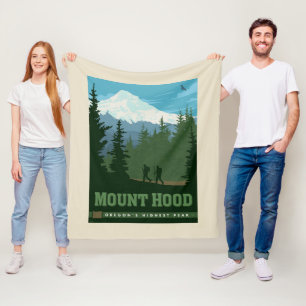 Mount Hood Oregon Fleece Deken