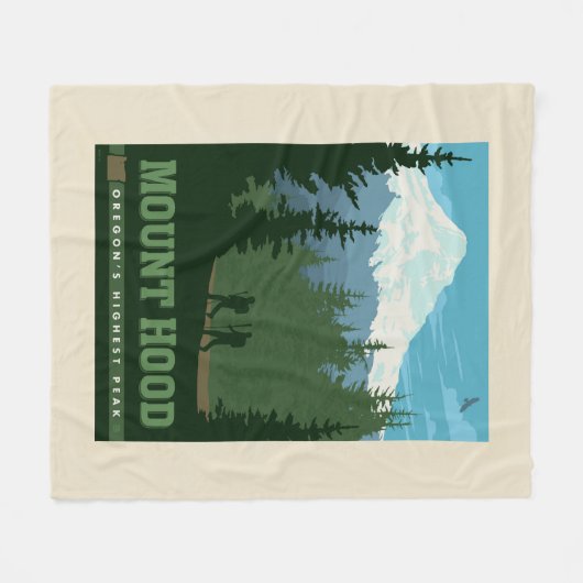 Mount Hood | Oregon Fleece Deken (Voorkant (Horizontaal))