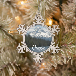 Mount Hood, Oregon Landscape Tin Sneeuwvlok Ornament