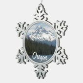 Mount Hood, Oregon Landscape Tin Sneeuwvlok Ornament (Rechts)