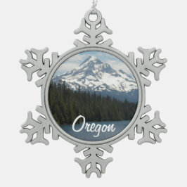 Mount Hood, Oregon Landscape Tin Sneeuwvlok Ornament