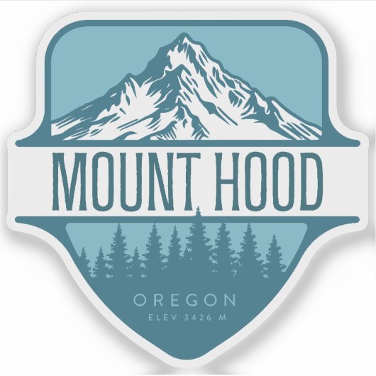 Mount Hood Oregon Mountain crest ontwerp Sticker (Voorkant)