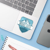 Mount Hood Oregon Mountain crest ontwerp Sticker (Laptop met iPhone)