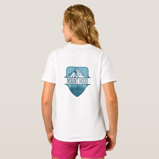 Mount Hood Oregon Mountain crest ontwerp T-shirt (Achterkant volledig)