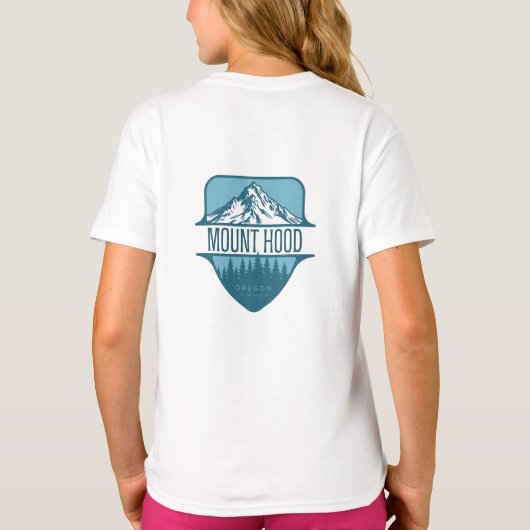 Mount Hood Oregon Mountain crest ontwerp T-shirt (Achterkant)