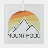 Mount Hood Oregon Retro Glas Ornament (Voorkant)