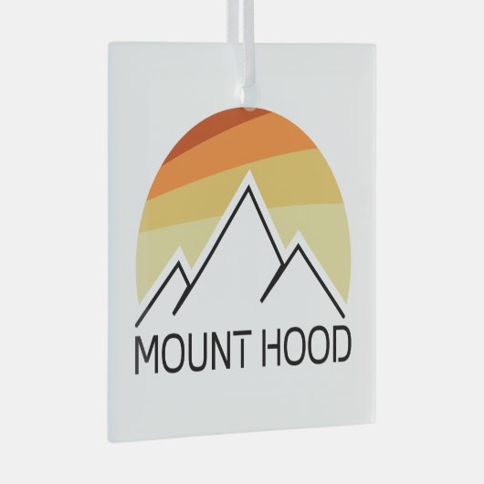 Mount Hood Oregon Retro Glas Ornament (Voorkant Rechts)