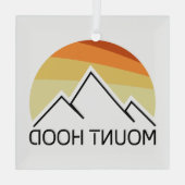 Mount Hood Oregon Retro Glas Ornament (Achterkant)