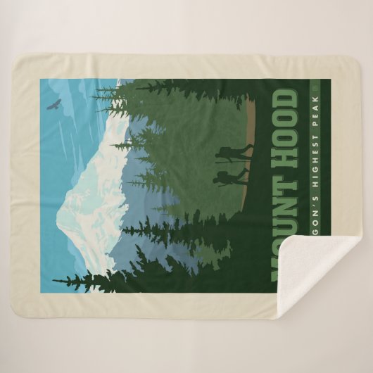 Mount Hood | Oregon Sherpa Deken (Voorkant (horizontaal))