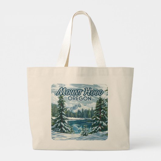 Mount Hood Oregon Ski Pacific Northwest Winter Grote Tote Bag (Achterkant)