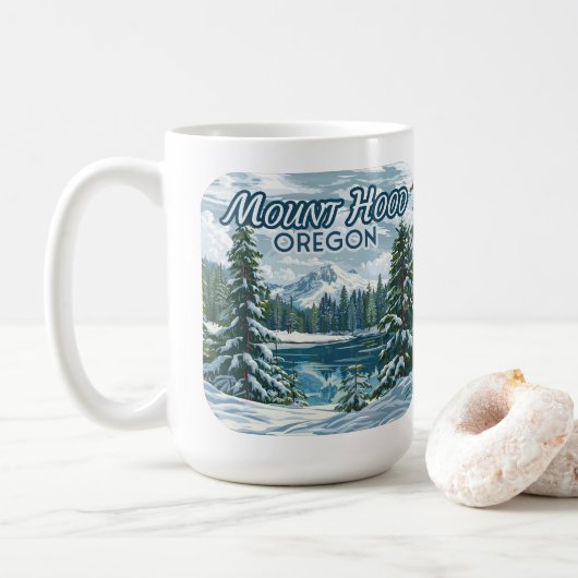 Mount Hood Oregon Ski Pacific Northwest Winter Koffiemok (Met donut)