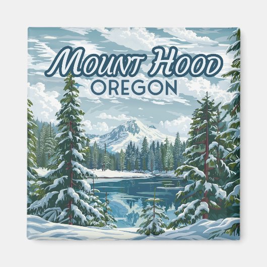 Mount Hood Oregon Ski Pacific Northwest Winter Magneet (Voorkant)