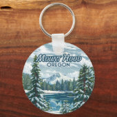 Mount Hood Oregon Ski Pacific Northwest Winter Sleutelhanger (Achterkant)