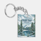 Mount Hood Oregon Ski Pacific Northwest Winter Sleutelhanger (Voorkant Links)