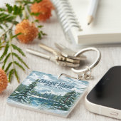 Mount Hood Oregon Ski Pacific Northwest Winter Sleutelhanger (Voorkant Rechts)