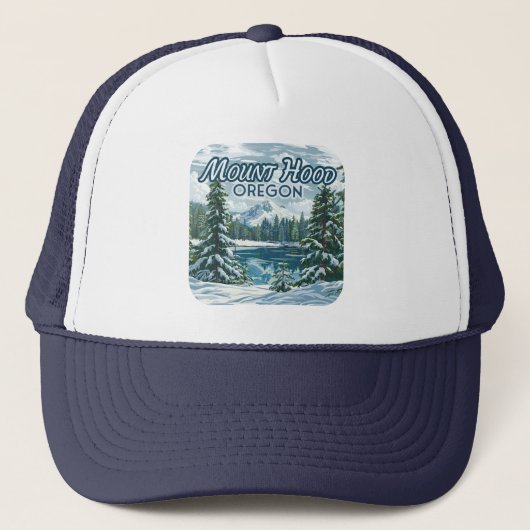 Mount Hood Oregon Ski Pacific Northwest Winter Trucker Pet (Voorkant)