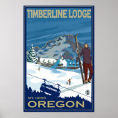 Mount Hood, Oregon Ski Poster - Timberline Lodge (Voorkant)